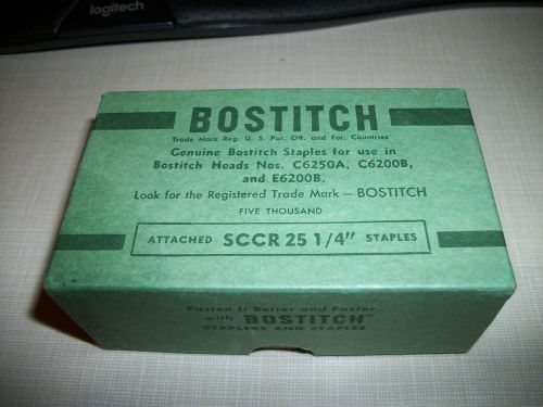 BOSTITCH SCCR 25 1/4&#034; STAPLES C6250A C6200B E6200B VINTAGE GREEN BOX