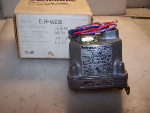 NEW BARKSDALE PRESSURE OR VACUUM ACTUATED SWITCH D1H-A80SS