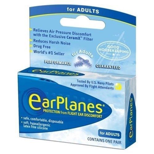 Earplanes flight air protection for air pressure discomfort universal fit 1 ea for sale