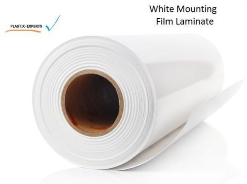 White Mounting Film Self-Adhesive Pressure-Sensitive Perm/Perm Roll 54&#034; x 200&#039;