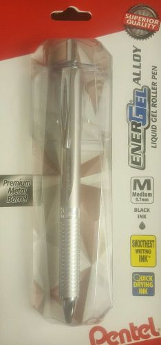 Pentel EnerGel Alloy RT Retractable Liquid Gel Pen - Metal Barrel 0.7mm - Silver