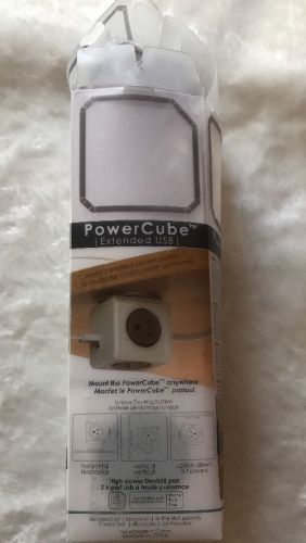 PowerCube Extended USB, Electric Outlet Adapter 5ft Extension Cord Power Strip w
