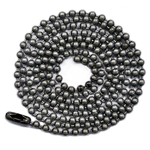Ball Chain Manufacturing 3 Foot Length Ball Chains, #6 Size, Dungeon Finish,
