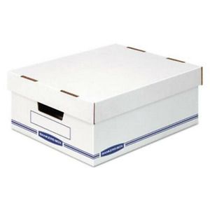 Bankers Box Organizer Storage Boxes, Large, White/Blue, 12/Carton (FEL4662301)