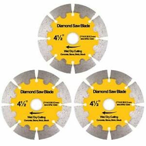 NYTiger Pack 4-1/2 inch Diamond Saw Blades 4.5&#034; Angle Grinder Disc 4.5 inch 3