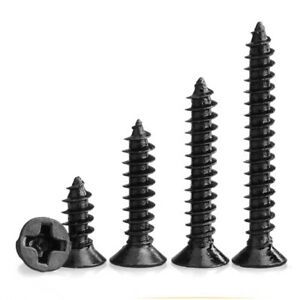 M1-M3 Countersunk/Flat Head Phillips Self-Tapping Screws Black Zinc Wood Screw