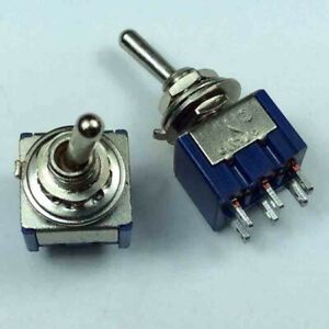 10 Pcs Miniature Toggle Small Switch DPDT Kit 2 Position 6 PIN ( ON-ON ) 6A 250V