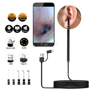 6 LEDs Ear Cleaning Endoscope USB Visual Ear Spoon Earpick with Mini Camera Home
