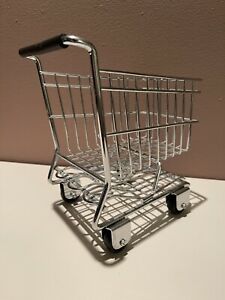 Vintage MINI GROCERY SHOPPING CART TOY Steel Metal.  Display Or Doll Accessory