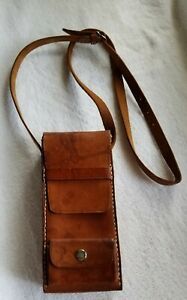 Bruel Kjaer/brown leather bag 7 1/2 x 3 1/2