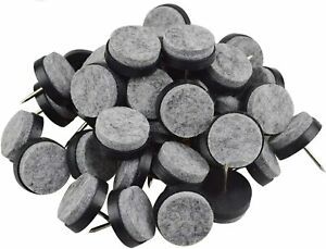 40pcs Round Heavy Duty Nail-on Felt Pad for Furniture Black 18mm (40 pcs)