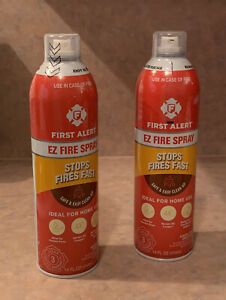 (2)-First Alert Fire Extinguisher|EZ Stop Fires Fast Spray-Extinguishing Aerosol