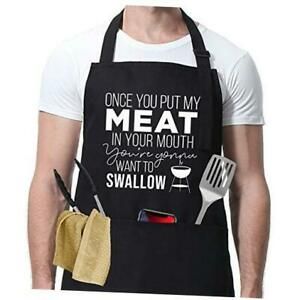 Funny Aprons - Once You Put My Meat in - Gifts for Husband, Husband Gifts