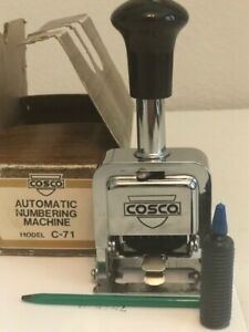 Cosco automatic numbering machine model # C-71 with instruction booklet