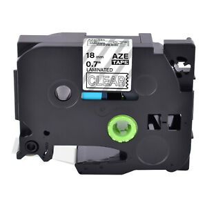 1PK Fits Brother P-Touch TZ-145 TZe-145 White on Clear Label Tape PTD400 0.7&#034;