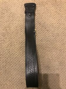 Aker Black Leather Duty Belt w/ Buckle Basketweave Size 32