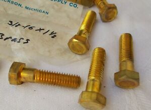 17 pc HEX CAP SCREWS 3/8&#034;-16 X 1-1/8&#034; Brass