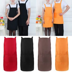 Hot New 4 Colors Unisex Chef Kitchen Cooking For Apron Dress With Pocket