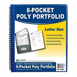 C-Line 8-Pocket Spiral-Bound Poly Portfolio Letter Size 1 Portfolio Color May...