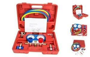 Manifold Gauge Set Diagnostic A/C Tool Kit R22 R134a R410a Refrigeration