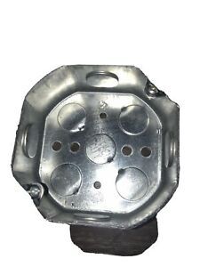 (BOX OF 100)Steel City 4&#034; OCTAGON BOX SILVER