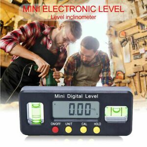1x 90° Magnetic Mini Electronic LCD Screen Digital Inclinometer Torpedo Level