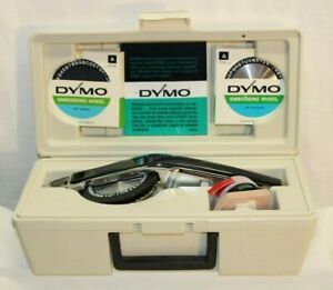 VINTAGE DYMO DELUXE LABEL MAKER #1550 TAPEWRITER KIT W/TAPES ORIGINAL CASE