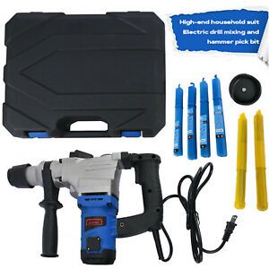 1050W Electric Demolition Jack Hammer Concrete Breaker Punch Chisel Bit 3000RPM.