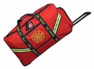 Pro Firefighter Premium Rolling Bunker Turnout Gear Bag with Retractable Handle