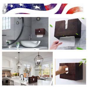 Wood Bamboo Paper Towel Dispenser, Wall Mount &amp; Countertop Paper Towel Holder