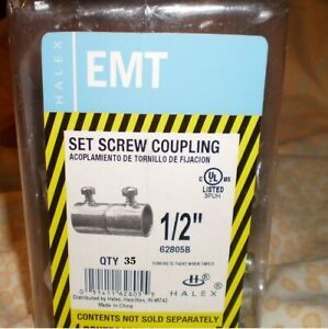 Halex 62805B,1/2 in. Electric Metallic Tube (EMT) Set-Screw Coupling (35-Pack)
