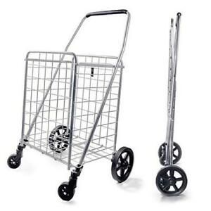 WM99024S Grocery Utility Shopping Cart, Easily Collapsible and Portable to