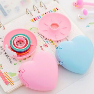 Creative Tape Dispenser Stationery Portable Love heart Tape Holder Invisible WT
