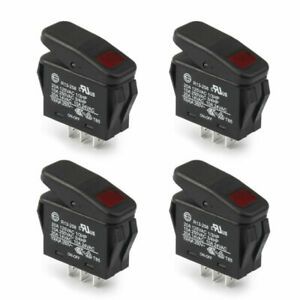 4PCS 12V LED Rocker Switch 3Pin ON-Off-ON Red Yellow 38mm SCI For Boat Car BS5