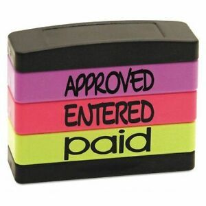 STACK STAMP 8802 Stamp,Approved-Entered-Paid,Assorted Ink
