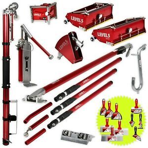 Drywall Taping and Finishing Set with 10, 12&#034; Flat Boxes and Auto Taper LEVEL5