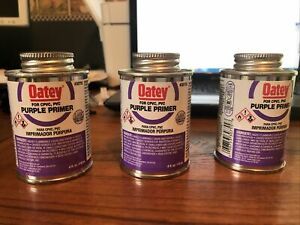 3 CANS OF Oatey 30755 Purple Primer For CPVC, PVC, 4 fl. oz.,