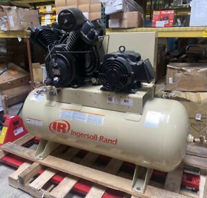 INGERSOLL RAND 120 gal 15 HP Air Compressor 3Ph Electrical Horizontal