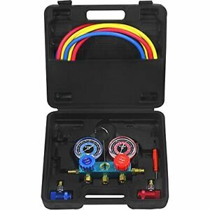 3 Way Air Conditioner Diagnostic Manifold Gauge Set for R1234yf with 3