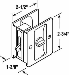Prime-Line 161495 Polished Gold Solid Brass Pocket Door Privacy Lock 2-1/2 L in.