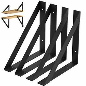 Heavy Duty Shelf Brackets 8 Inch - Rustic Industrial Modern Farmhouse Iron Wa...