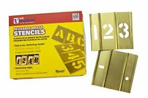 C.H. Hanson 10016 Brass Interlocking Stencil Number Set, 15 6 Inch Brass Number