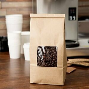 Bakery Bags with Window Kraft 1/2 lb tin tie Coffee w/Window