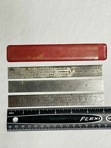 VINTAGE L.S. STARRETT CO. NO. 604R 6&#034; TEMPERED STEEL RULERS LOT (3) MADE IN USA