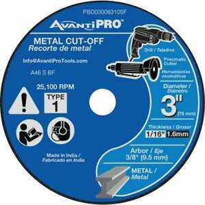Avanti Pro Type 1 3 In. x 1/16 In. x 3/8 In. Metal Cut-Off Wheel Pack of 5