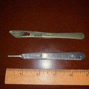Vintage pre owned BARD-PARKER 3 &amp; BEAVER 7 Surgical Scalpel Handles