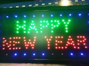 Led Happy New Year Holiday Decor Sign