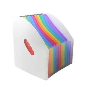13 Layers Rainbow Paper Storage Organ Clip Adjustable File Basket for Students