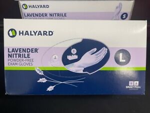 250 Large LAVENDER NITRILE EXAM GLOVES  HALYARD 52817 CHEMOTHERAPY tested