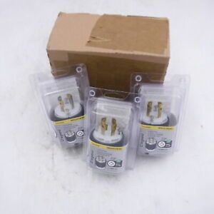 Pack of 3 Legrand Locking Plug 125/250V, 3P, 4W, L1430PCCV3